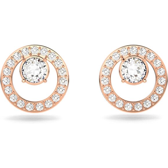 Women Sparkling Circle Necklace, Earrings, And Bracelet Jewelry Collection
